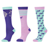 Dublin 3 Pack Socks Childs #colour_nineties-horses