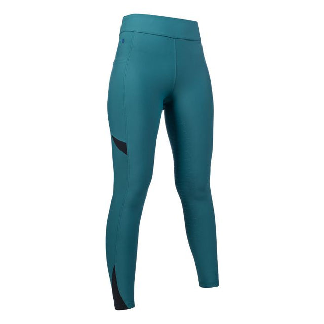 HKM Ladies Full Seat Riding Tights -Port Royal #colour_petrol