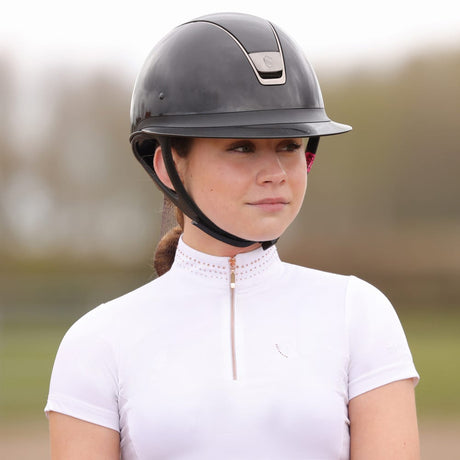 Hy Equestrian Roka Royal Show Shirt #colour_white-rose-gold