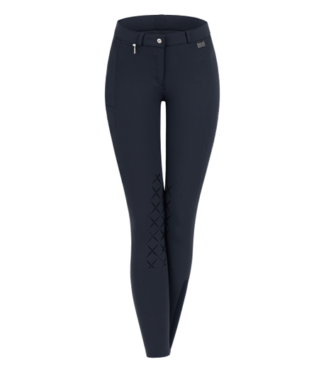 E.L.T Micro Ladies Knee Silicone Riding Breeches #colour_night-blue