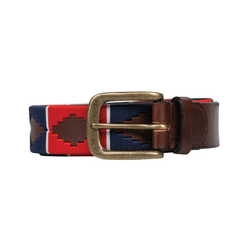 Hy Equestrian Polo Belt #colour_red-navy-white