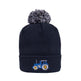 British Country Collection Blue Tractor Pom Pom Beanie Hat #colour_navy