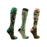 Hy Equestrian Wild Wild West Socks Pack of 3 #colour_insense-hazel