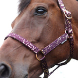 Hy Equestrian Enchanted Collection Head Collar & Lead Rope #colour_plum-rose-gold