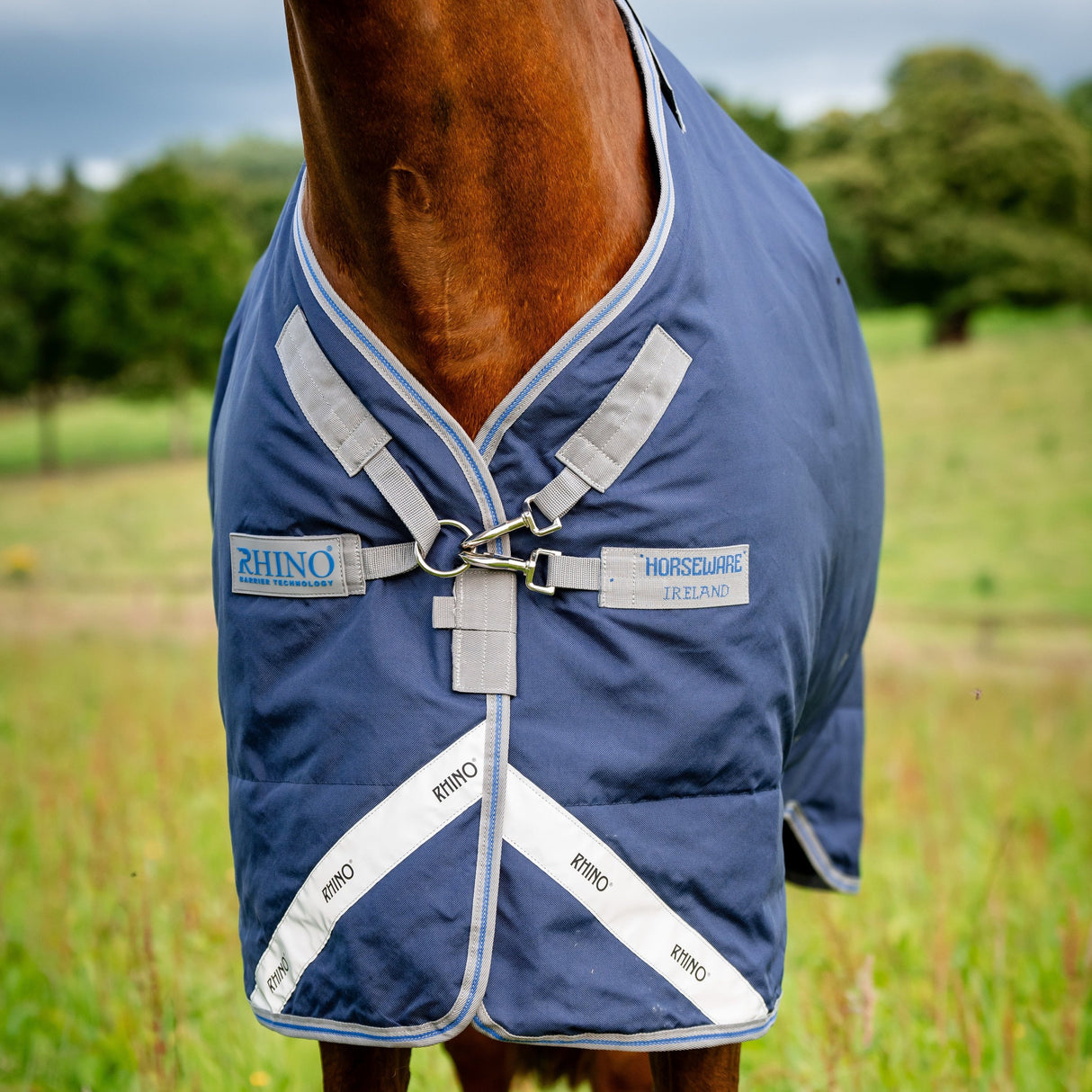 Horseware Ireland Rhino Plus with Vari Layer Medium 250g #colour_navy-titanium-grey