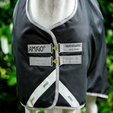 Horseware Ireland Amigo Bravo 12 Original 100g Turnout Rug #colour_black-titanium-grey-silver