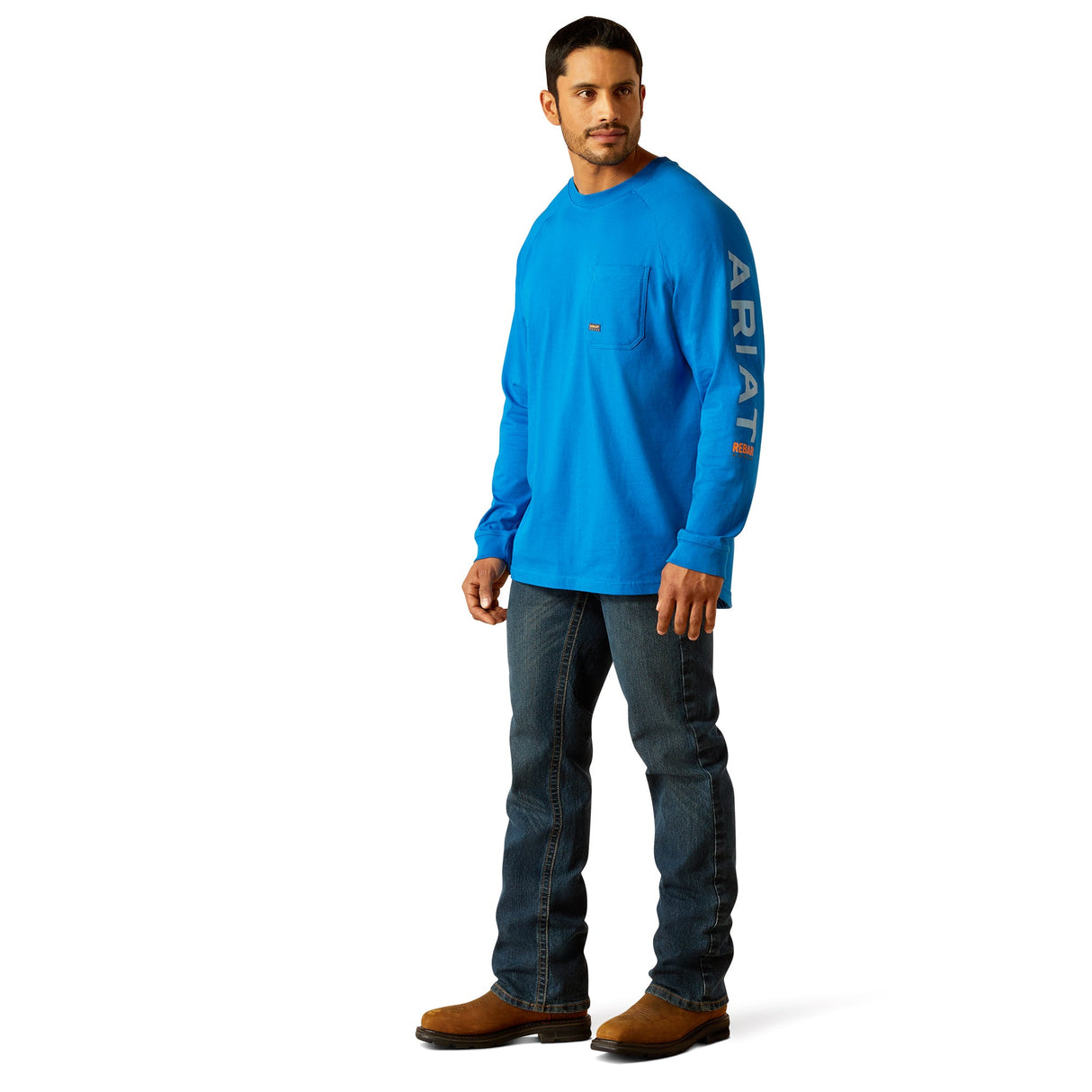 Ariat Men's Rebar Cotton Strong Graphic Long Sleeves T-Shirt #colour_blue