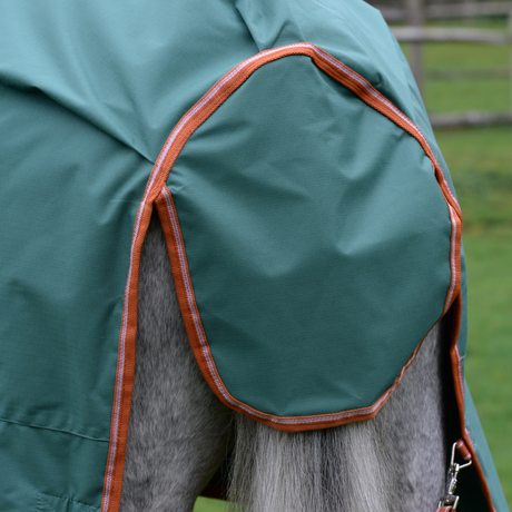 Weatherbeeta Comfitec Tyro Standard Neck Lite Plus Turnout Rug #colour_green-burnt-orange-white