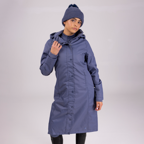 Shires Aubrion Ladies Halcyon Long Waterproof Coat #colour_blue