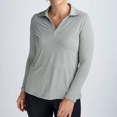 Mochara V Neck Long Sleeve Shirt #colour_pistachio