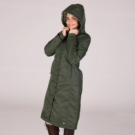 Shires Aubrion Ladies Halcyon Long Waterproof Coat #colour_green