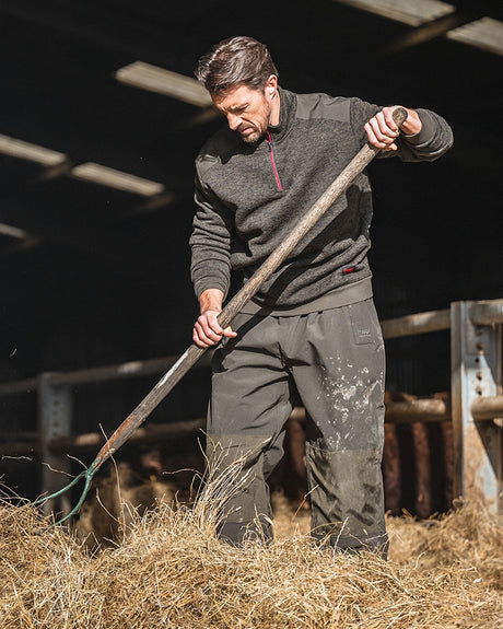 Hoggs of Fife Green King II 1/4 Zip Knit #colour_green