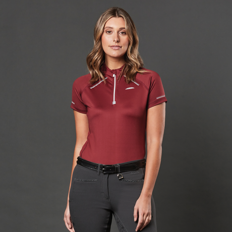 Weatherbeeta Victoria Premium Short Sleeve Top #colour_maroon