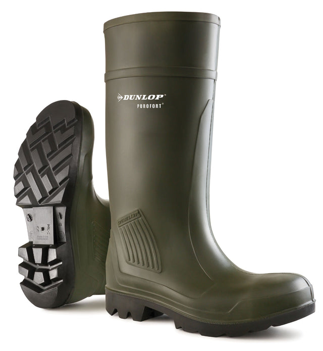 Dunlop Purofort Professional Wellies #colour_green-brown