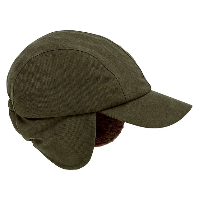 Hoggs of Fife Kincraig Waterproof Hunting Cap #colour_olive-green