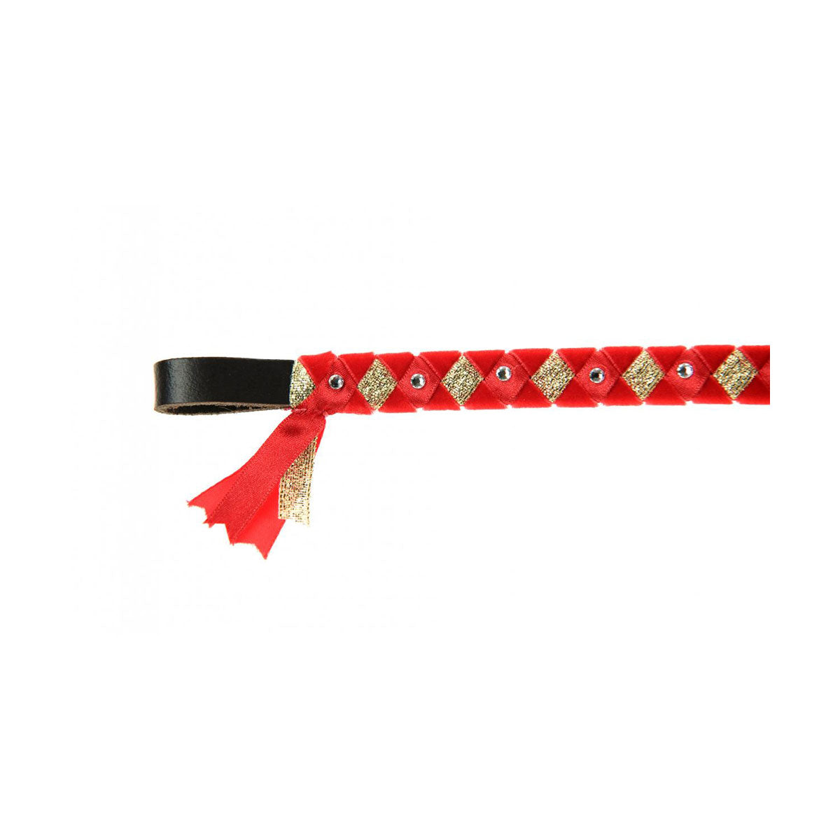 ShowQuest York Browband#colour_red-red-gold-with-crystals