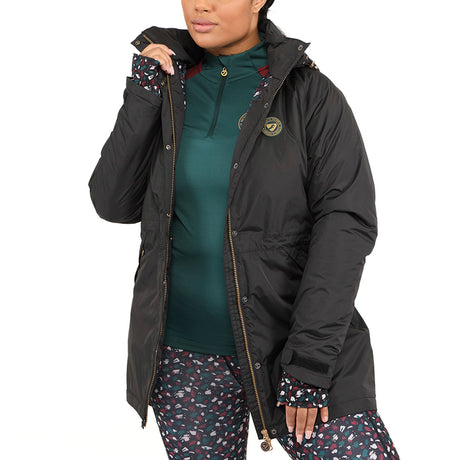 Shires Aubrion Woodford Ladies Waterproof Coat #colour_charcoal