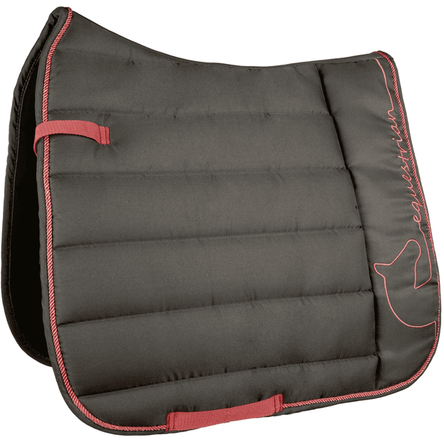 HKM Equestrian Saddle Cloth #colour_dark-green-neon-coral